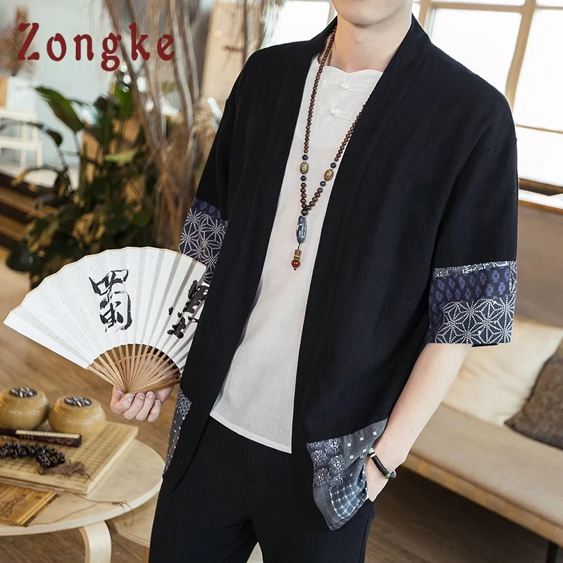 Zongke Chinese Style Linen Kimono 