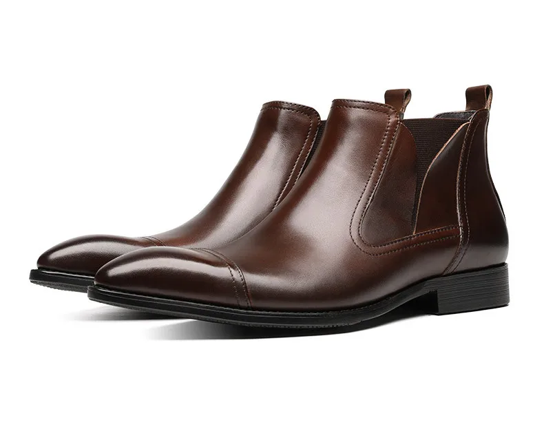 mens black slip on dress boots