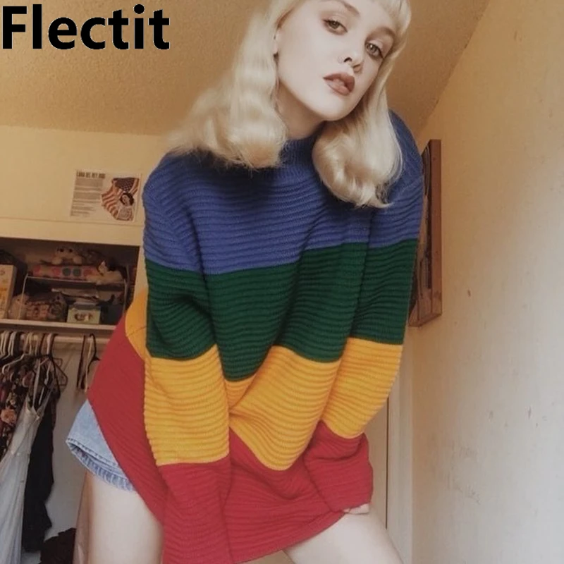 Harajuku Crayola Sweater Rainbow Stripe 