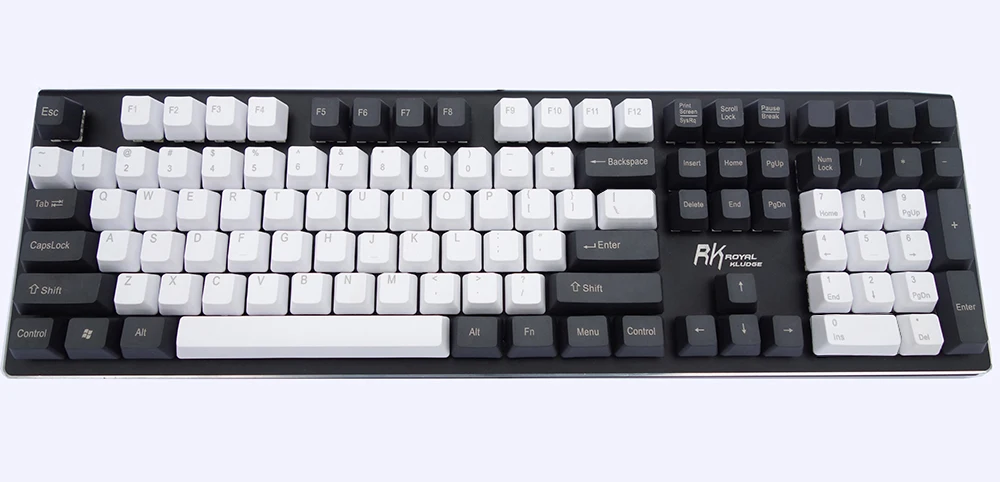 black on white pbt keycaps