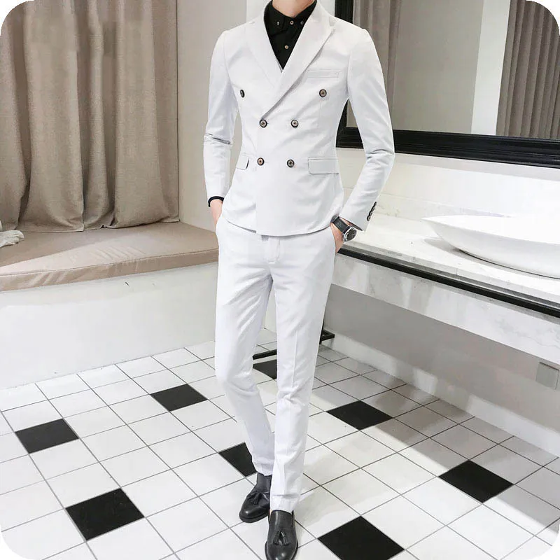 white 2 piece suit