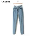 Gcarol נשים מותן גבוה ג'ינס ג'ינס וינטאג 'רזה אמא סגנון עיפרון ג'ינס באיכות גבוהה בסיסי מכנסי ג'ינס במשך 4 עונות