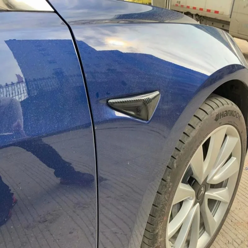 Αγορά Εξωτερικά αξεσουάρ  Car Accessories Sticker For Tesla Model 3 2016-  2019 Styling Chrome Carbon Fiber Side Mark Fender Emblem Badge Car-styling
