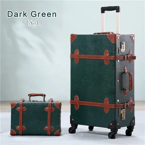 dark green luggage