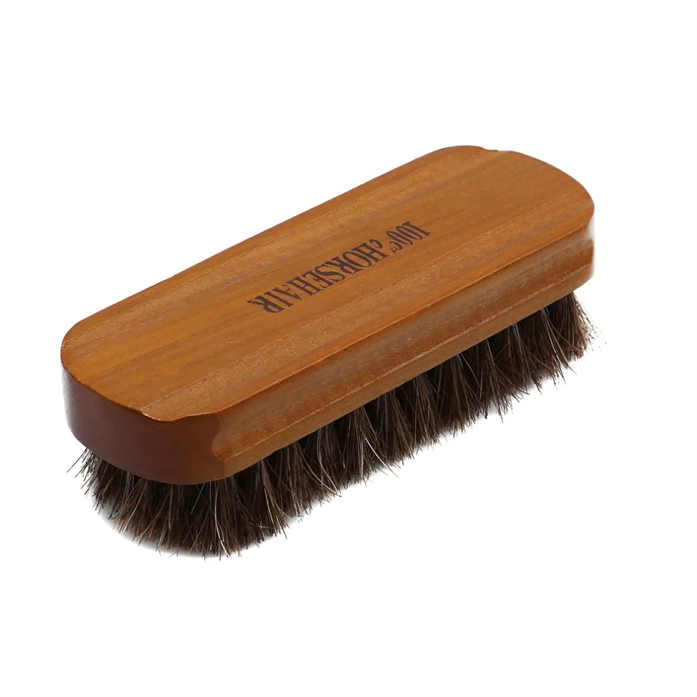 1 Pcs Horse Hair Brushes Shine Buff Polish Cleaner for Shoes Boots Coats  Sofa Quickly Clean and Polish Leather and Suede