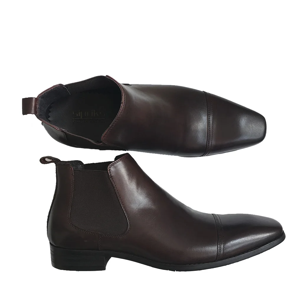 mens dress boots dark brown