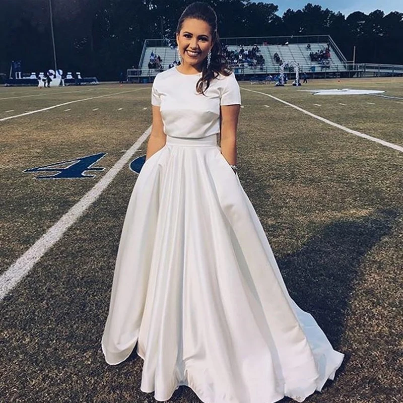 Long Satin Skirts Elegant Solid Ruffles 