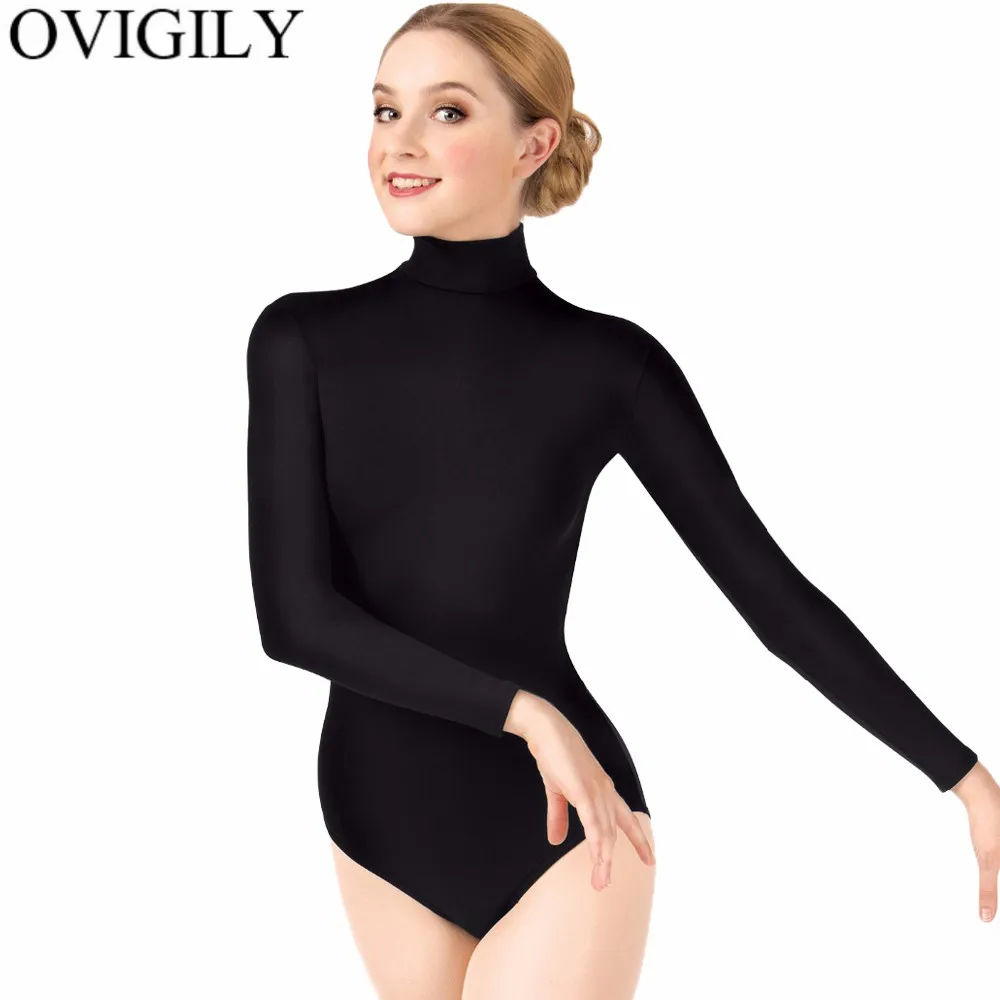 Αγορά Παράστασης χορού  OVIGILY Womens Turtleneck Leotard for Ballet Dance  Adults Black Long Sleeves Gymnastics Leotards Bodysuits Teaching Class Tops