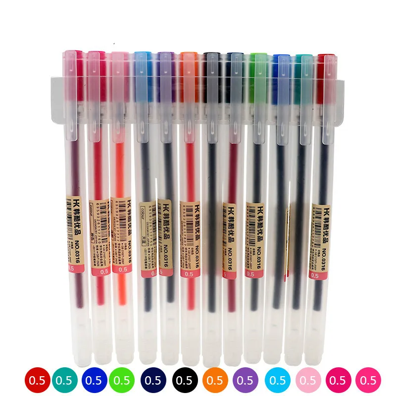 12 Colors/ Glitter Gel Pens 1.0MM color Gel Pen for School Office