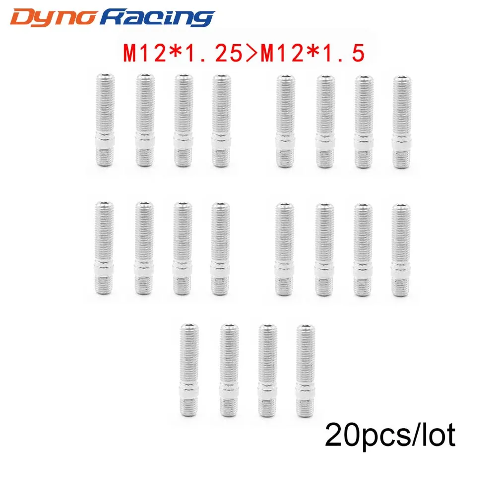 20PCS M12*1.25 TO M12*1.5 WHEEL STUD CONVERSION TALL LUG BOLTS TO STUDS 58MM  YC101153-animated-img