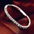 5 piece Rhinestone single-row sparkling crystal elastic Charm bracelet wedding bangles bracelet on valentine's day #B001 preview-3