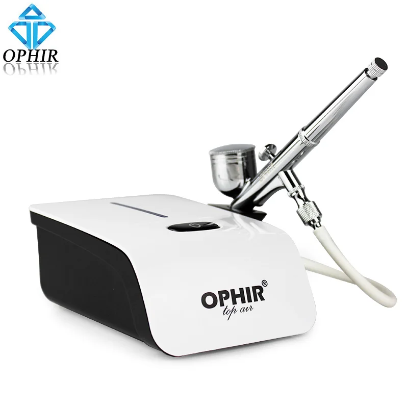 OPHIR Pro Airbrush Kit with Air Compressor Airbrushing for Cake Decorating Hobby Paint Airbrush Gun Cake Tools _AC117W+AC004A-animated-img