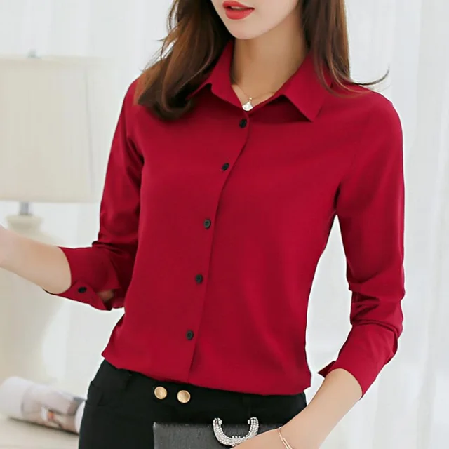 Office Blouse Women Summer Chiffon 