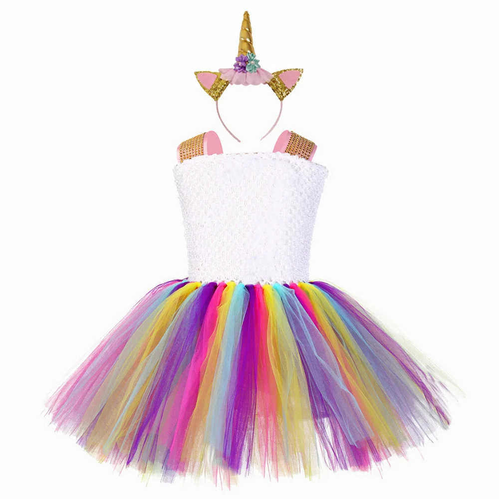 Rainbow Nylon Tulle Tutu Lol Unicorn 