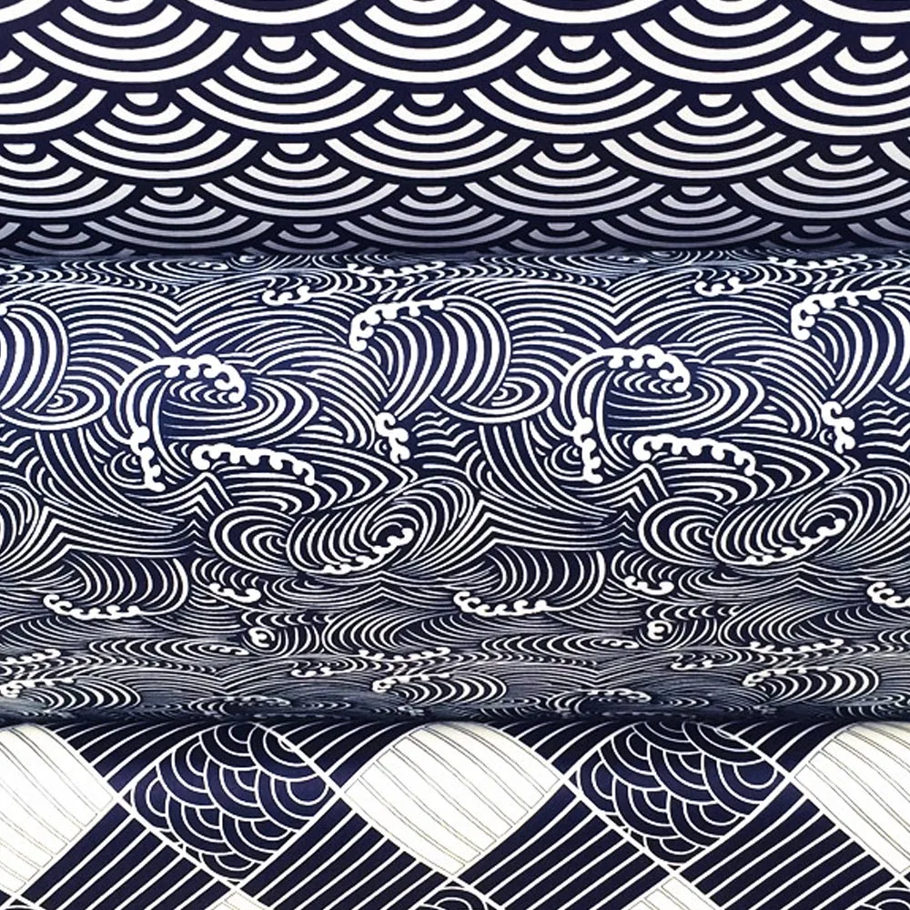 Pre-Printed Sashiko Fabric With Three Classic Patterns Sashiko Sampler Home  Decoration