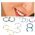 2pcs Medical Nostril Gold Silver Nose Hoop Nose Rings clip on Body Fake Piercing Piercing Jewelry For Women preview-1
