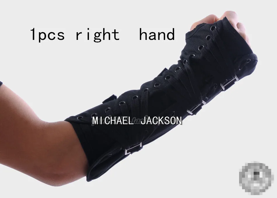 MJ Michael Jackson collection Black White BAD Punk Cotton Adjustable  ArmBrace Glove Performance Show Party