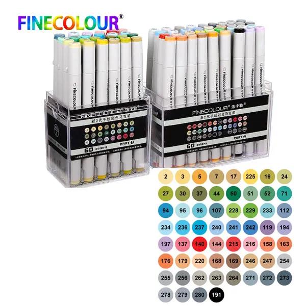 Finecolour Professional Permanent Art Markers Pen Alcohol Based Lnk Manga  Marker For Drawing 24/36/48/60/72 Painting Marker Set