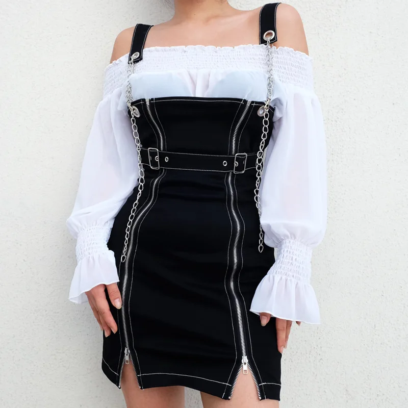 קנו שמלות | Women Gothic Zipper Up 