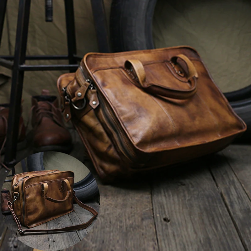 leather briefcase tote