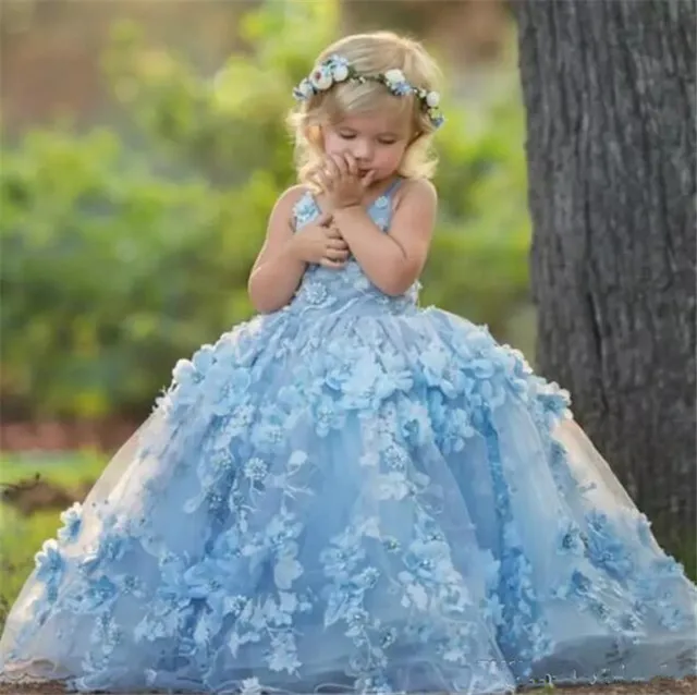 baby blue flower girl dresses