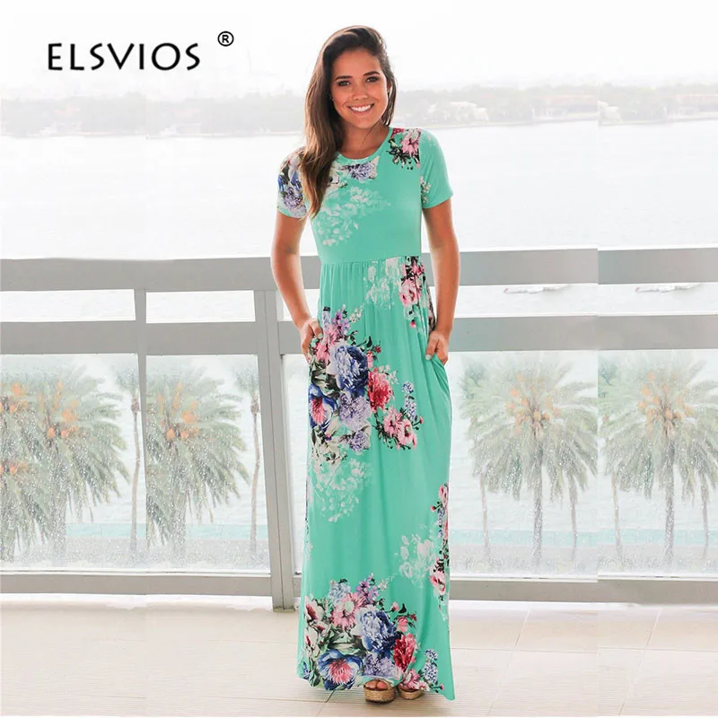 ELSVIOS Women Bohemia Floral Print 