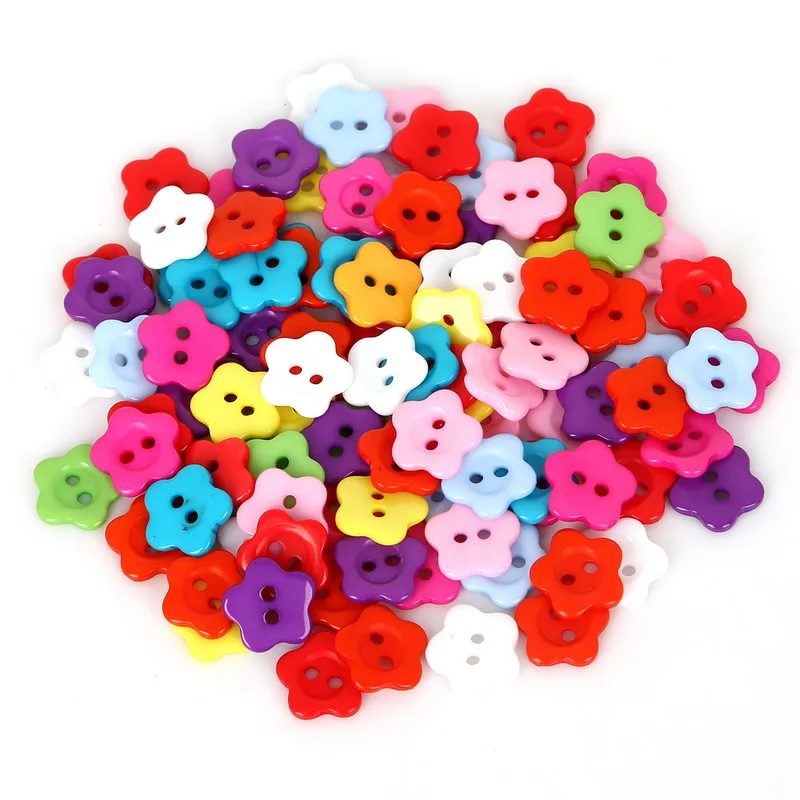 10pcs Children's Button Shirt Sweater Plastic Sewing Buttons Colorful  Cartoon Flower Button Accessories for Baby Clothing