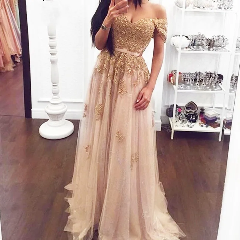 V-neck Tulle Evening Party Dress Cheap