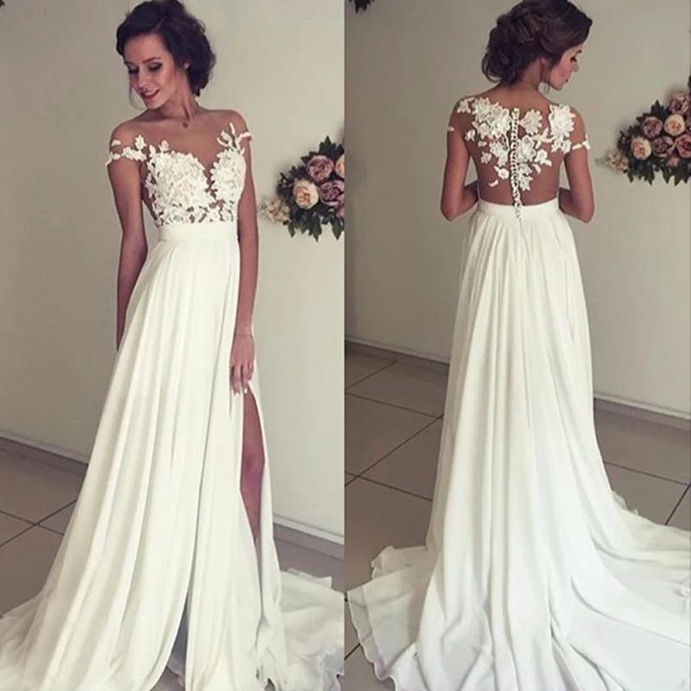 white summer wedding dress
