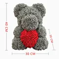35cm Rose Heart Bear Roses Artificial Flowers Home Wedding Festival DIY Cheap Wedding Decoration Gift Christmas Wreath Crafts preview-5