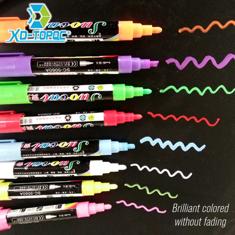 8PCS/Set Liquid Chalk Marker Pens Erasable Multi Colored