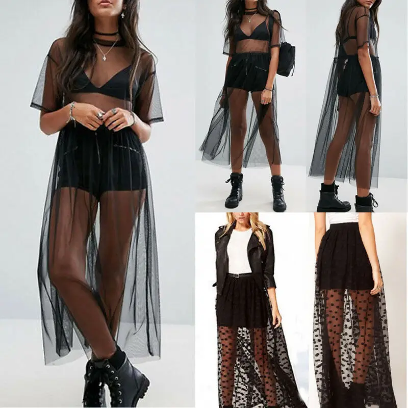 Fashion Lady Sexy See Mesh Dress Sheer 
