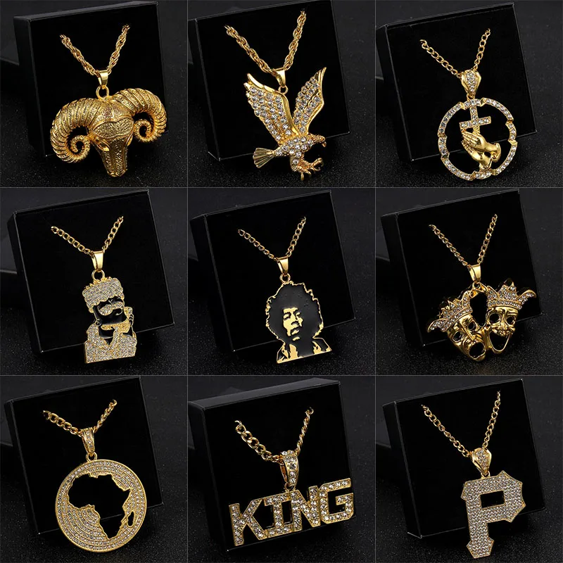 2020 Hip Hop Jewelry Fashion Gold Long 