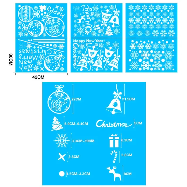 27Pcs Christmas Snowflake Window Sticker Christmas Wall Stickers