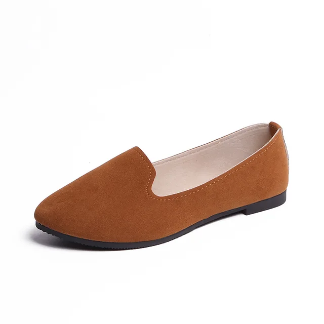 ladies tan flat shoes