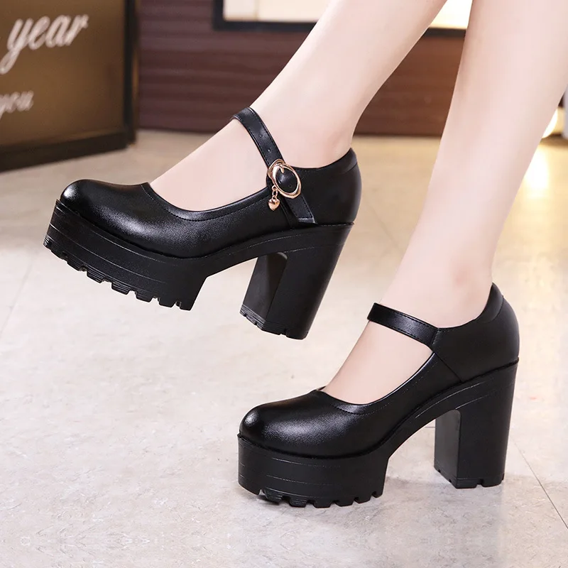 block heel platform shoes