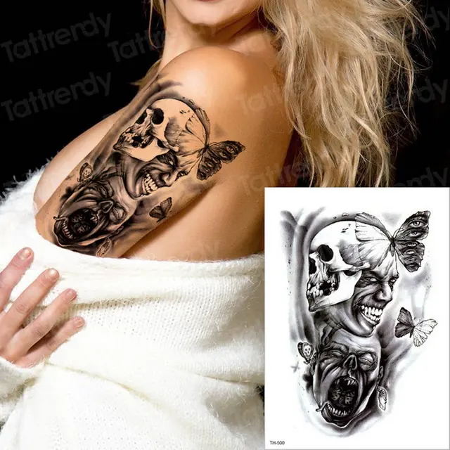 Cumpără Tatuaj Corp De Artă Temporary Tattoo Cross Halloween Tattoo Water Transfer One Piece Tattoo Big Body Art Tatoo Back Black Tatto 3d Tattoos Sticker