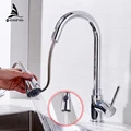 Kitchen Faucets Silver Single Handle Pull Out Kitchen Tap Single Hole Handle Swivel 360 Degree Water Mixer Tap Mixer Tap 408906 preview-2