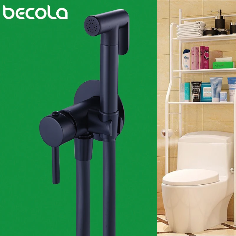 Купить Сантехника Matte Black Bidet Shower Faucet Solid Brass Bidet