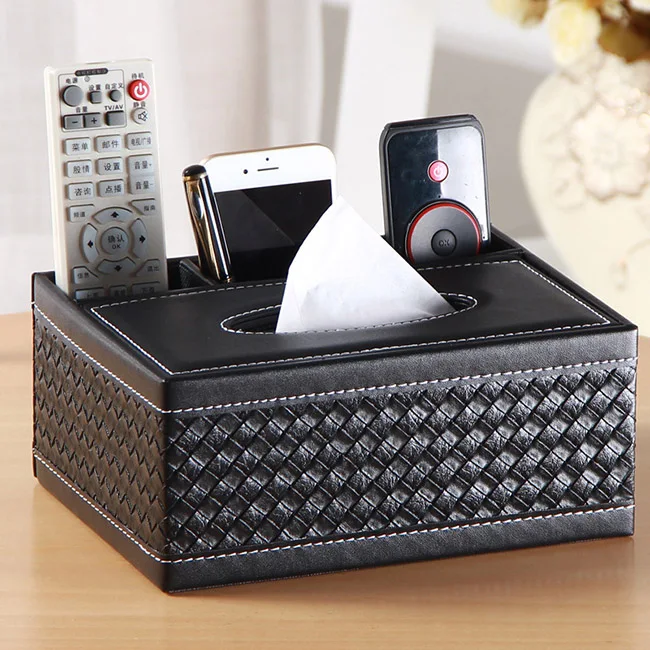 WORTHBUY Living room tissue box environmentally friendly multi-purpose  remote control desktop creative napkin storage box