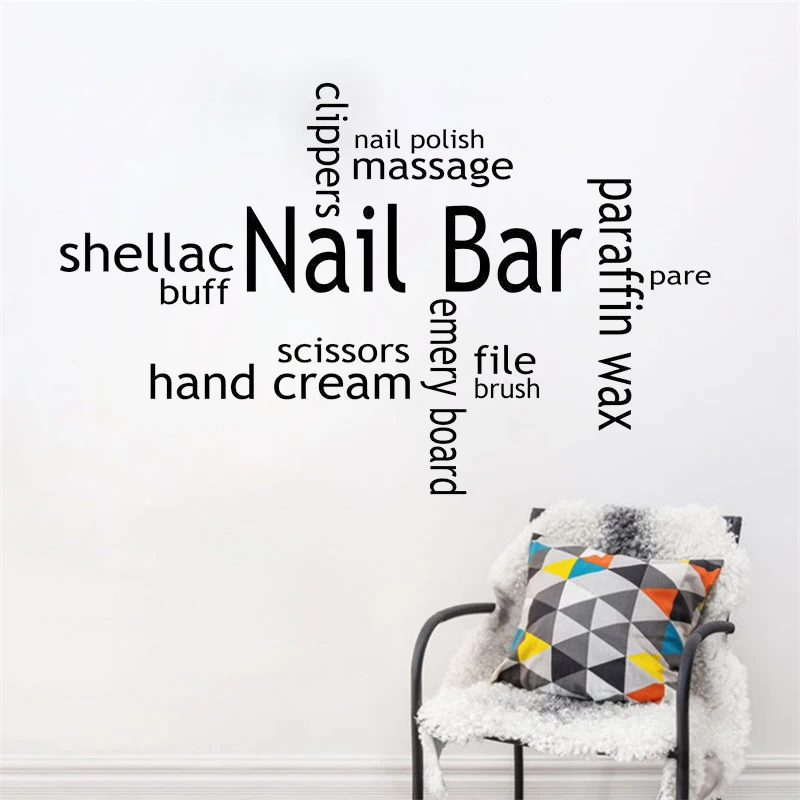 Hot Sale Beauty Salon Vinyl Wall Stickers Decal Nail Salon For