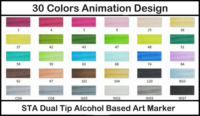 STA Professional Art Markers Double Head Alcohol Based Sketch Markers  Drawing Pen Anime Interior landscape Building Design 3203