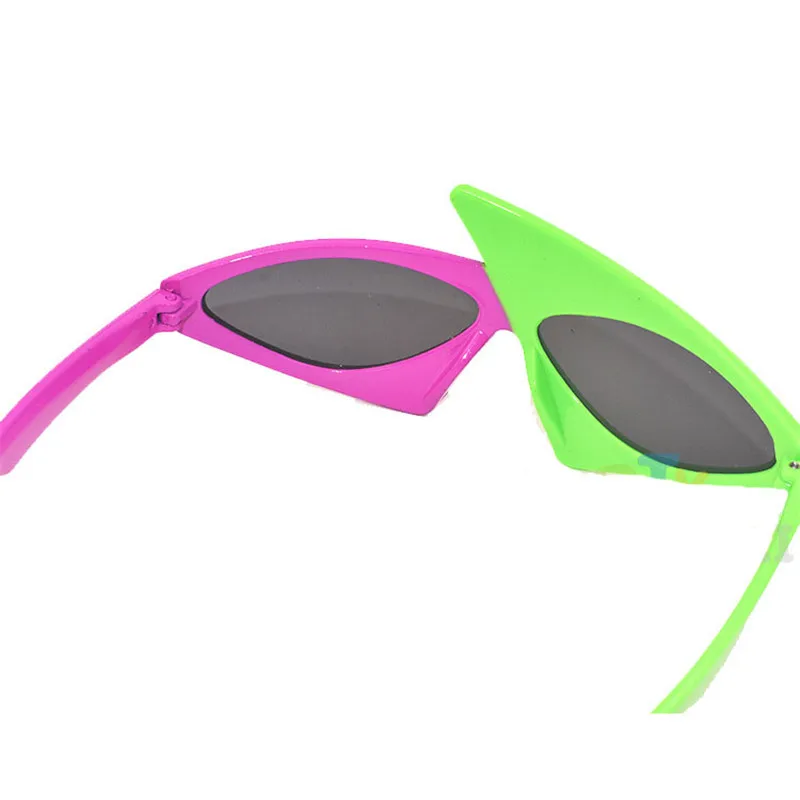 pink and green triangle glasses