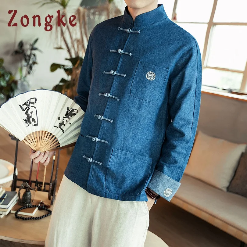 Zongke 2022 Chinese Style Denim Jacket 