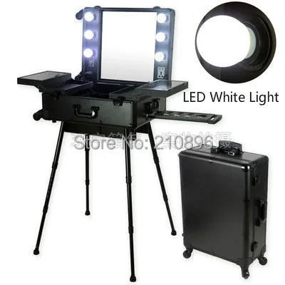 makeup trolley case with lights