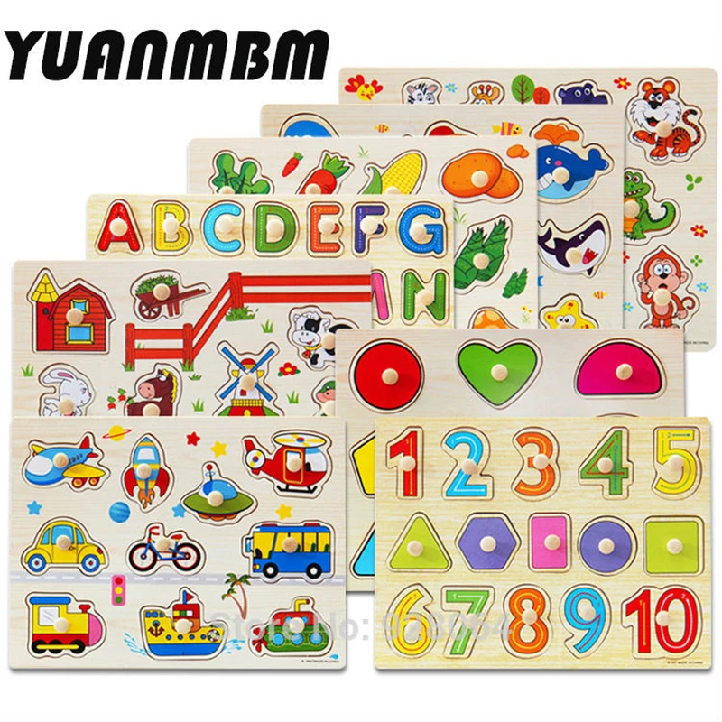 3d wood puzzle jigsaw Building Educational Puzzle Toy Learning Alphabet Puzzle Game for Preschool Kids baby toys for children-animated-img