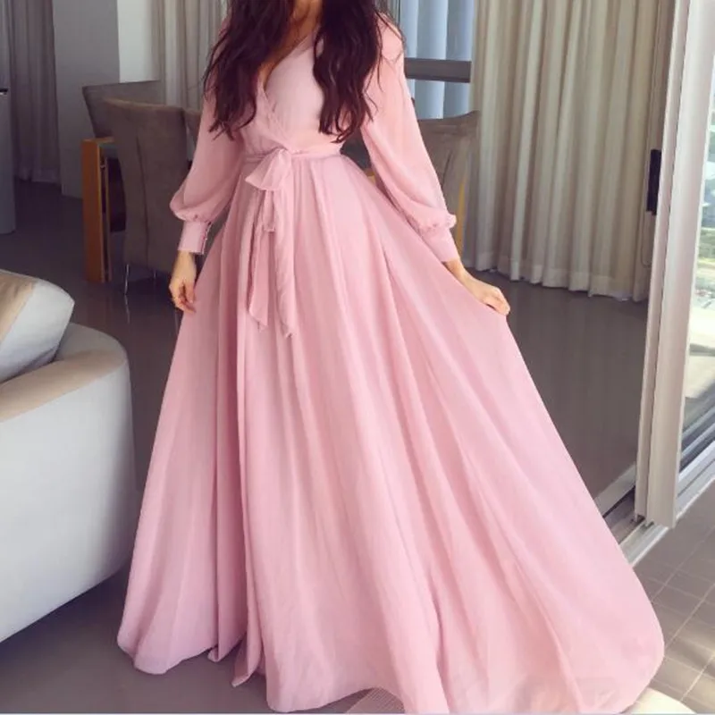 New Arrival V Neck Chiffon Draped 