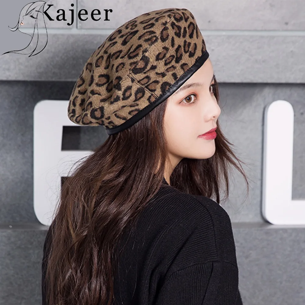 leopard beret hat