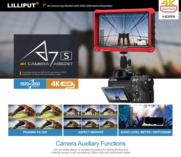 lilliput a7s 7 full hd monitor with 4k