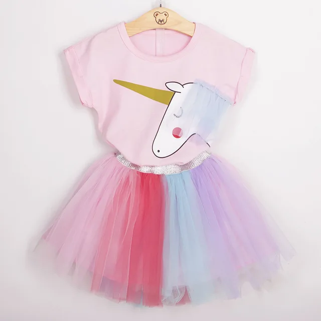 2018 Summer Popular Unicorn Dress Girl 